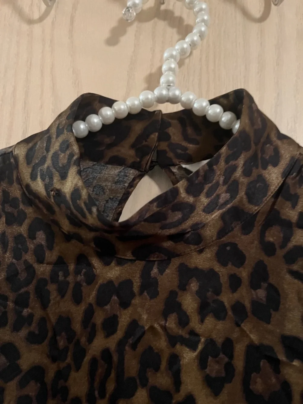 Zara Leopard Print Brown and Black Mock Neck Blouse - Picture 2 of 12